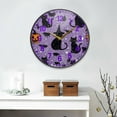 thumbnail image 2 of Yayeee Wall Clock Battery Operated 11.9" Silent Quartz Non-Ticking for Living Room Decor, Halloween Cats, 2 of 8