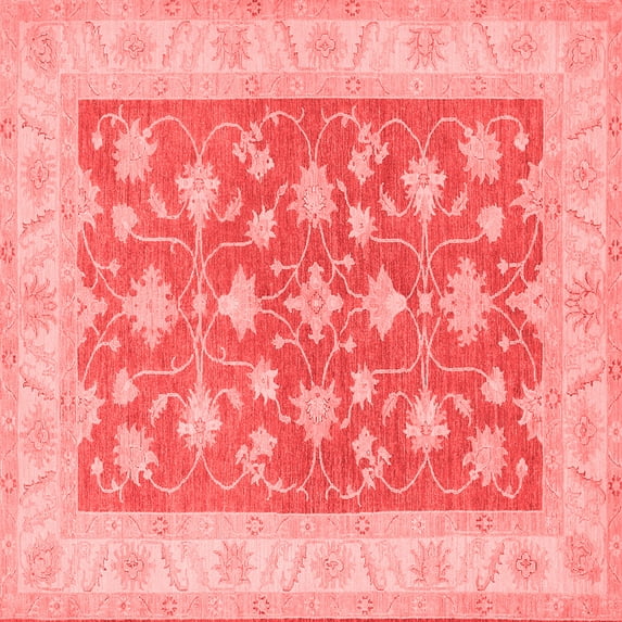Ahgly Company Indoor Square Oriental Red Traditional Area Rugs, 8' Square
