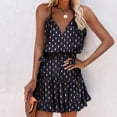 thumbnail image 2 of Vestido HUOGUO, sin mangas, cuello en V, estampado casual, para mujer, 2 of 5
