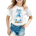 thumbnail image 4 of Boys Girls Easter T-Shirt Short Sleeve Cartoon Print Sweatshirt Trendy Lightweight Baby Girls' Tops,White,120, 4 of 5