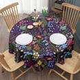 thumbnail image 3 of Pioneer Flower Floral Print Pattern Round Tablecloth 60"x60",Wrinkle Wipeable Table Cloth for Kitchen Dining Room Picnic Patio Party, 3 of 6