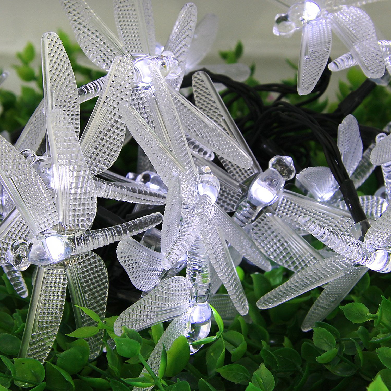 Qedertek Solar String Lights Dragonfly Fairy Lights 20 LED for Outdoor