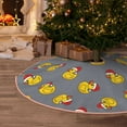 thumbnail image 5 of Daiia Christmas hat duck Drawing Merry Christmas Tree Skirt , Xmas Large Lace-up Tree Skirt, Santa Snowflakes Rustic Home Decorations New Year Party Farmhouse Decor-36", 5 of 6