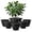 Black Pack of 6, variant on 12 Inch Plant Pots, Large Planters for Outdoor Plants, Plastic Flower Pots - Durable and Lightweight with Drainage Holes (3 Packs, Gray)