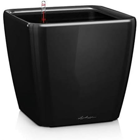 Quadro 35cm High Gloss Black Self Watering Rounded Planter