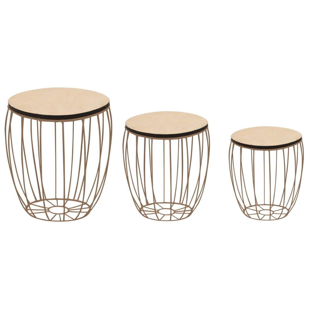 3 Pieces Coffee Table Set, Living Room Office Side End Couch, Accent Tea Telephone Table Stand