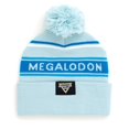 thumbnail image 3 of Gorro de invierno Beanie Monster Jam Megalodon azul celeste/blanco para adultos, 3 of 4
