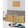 thumbnail image 5 of Orange Green Geometric Pillow Covers Standard Size 2 Pack, Abstract Moire Modern Vintage Soft Bed Throw Pillowcases Breathable Cooling Long Lumbar Body Pillow Sham Cover for Bed Sofa 20''x26'', 5 of 7