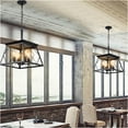 thumbnail image 3 of JERFIT 4-Light Industrial Pendant Light, Black Metal Cage Chandelier for Kitchen Island, Dining Room, Farmhouse Adjustable Hanging Fixture, 3 of 9