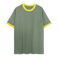 thumbnail image 2 of Fznquz Short Sleeve T Shirts for Men Under $5 Green Cotton Ringer Casual Crew Neck T-Shirt L, 2 of 6
