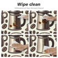 thumbnail image 4 of PIKWEEK  Brown Coffee Round Tablecloth, Fitted Table Cover with Elastic for  Round Tables, Farmhouse Rustic Coffee Table Cloth Outdoor Indoor Dinning Party Waterproof Tablecloths, 4 of 7