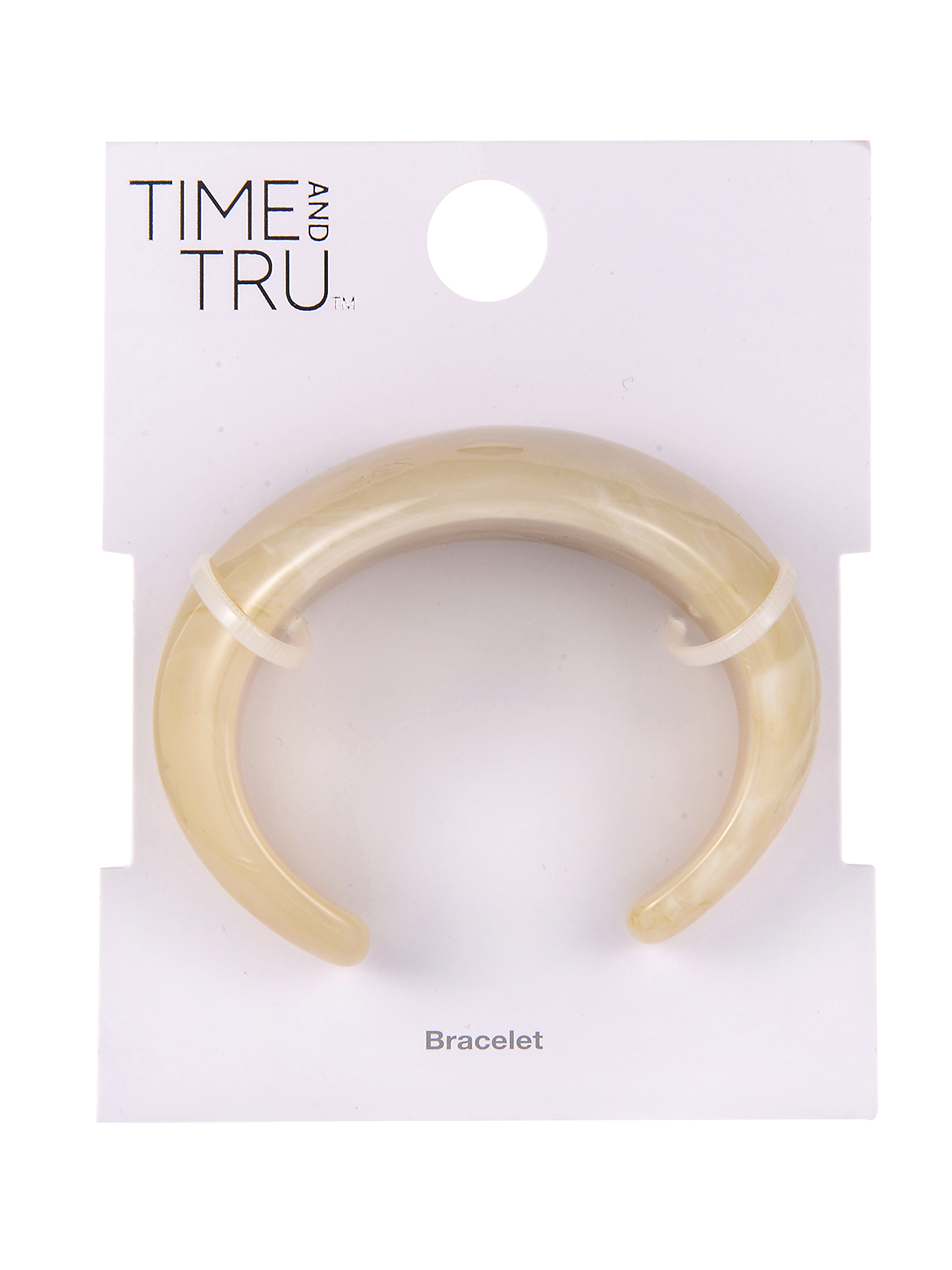 Time and Tru Milky Ivory Swirl Acrylic Cuff Bracelet