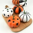thumbnail image 4 of Artificial Pumpkin Set Black White Orange Decorative Faux Pumpkins for Halloween Fall Thanksgiving Table Centerpiece Decor, 4 of 7