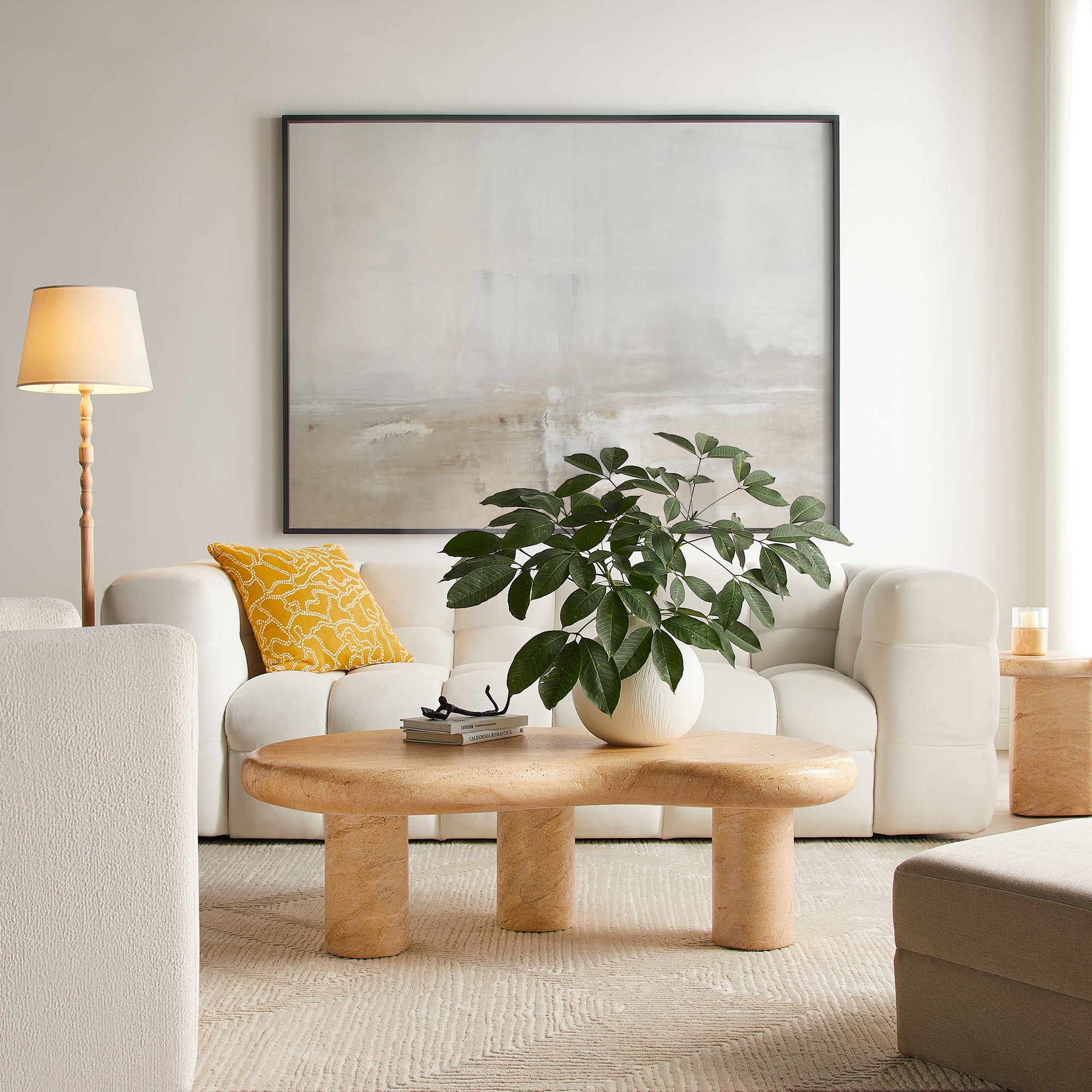 Elowen Coffee Table in Travertine