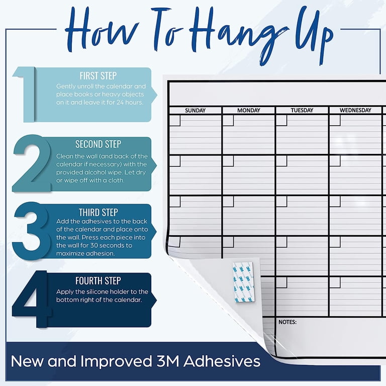 officeaid laminated jumbo dry erase wall calendar, 36-inch by 48-inch -  Walmart.com