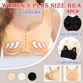 thumbnail image 2 of Bra For Seniors Front Closure Sora Bra For Older Women Front Closure Embraced Bra Bra 3Pc (Black&Beige&White) Female Soft Intimate Bra, 2 of 8