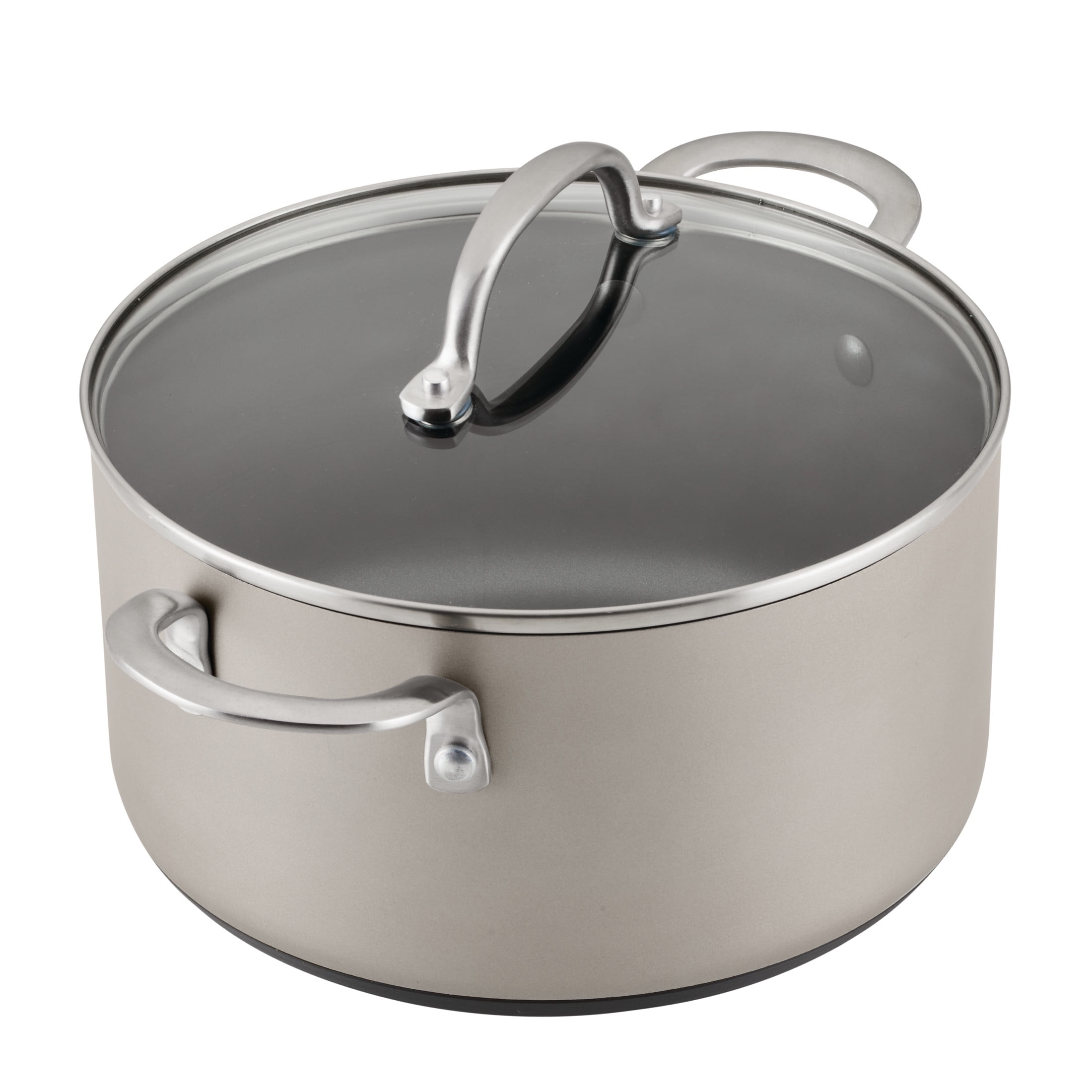 Anolon Achieve Hard Anodized 10 Piece Nonstick Cookware Pots and Pans Set, Silver