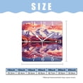 thumbnail image 2 of 10 Inch Wall Clock Battery Operated Square Clock for Office, Kitchen, Outdoor, Living Room,Nature Scene Red Peaks Over Calm High Mountain Lake Creative, 2 of 4