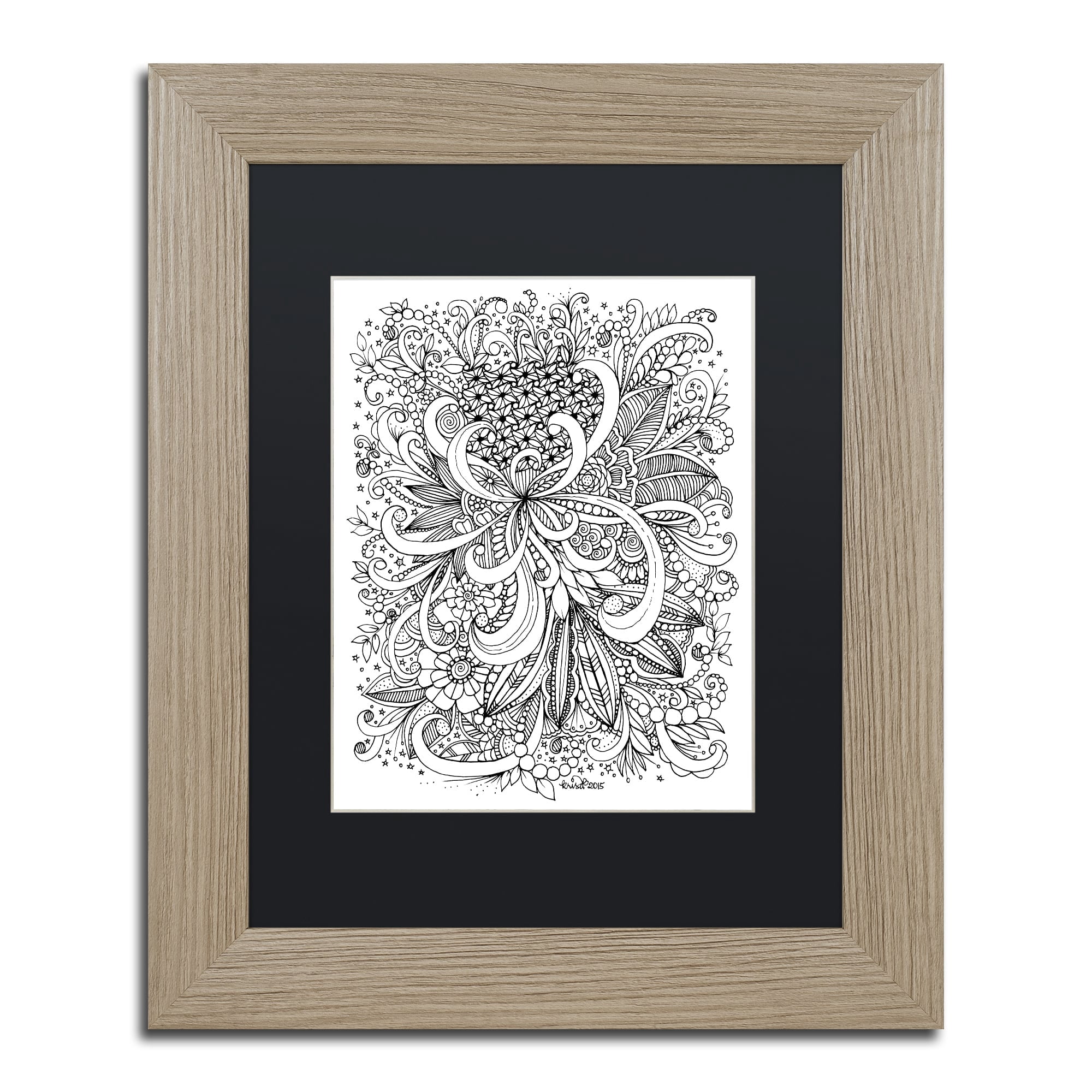 "Zendoodle 3" Canvas Art by KCDoodleArt Black Matte, Birch Frame