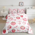 thumbnail image 2 of Erosebridal Ensemble de Literie Kawaii Fraise pour Tout-Petit, Couette de Rêve avec Nœud Papillon, Rose, Réversible 2 Pcs, 2 of 7