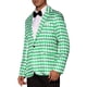 thumbnail image 4 of BLAZER DE PATRÓN DIAMANTE PARA HOMBRE INSPIRE CHIC, AJUSTE SLIM, CASUAL, LIGERO, CHAQUETA DEPORTIVA 2XL VERDE Y BLANCO, 4 of 5