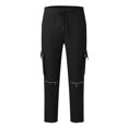thumbnail image 4 of MKHSQHDG Male Pants Men's Baggy Cargo Pants Drawstring Elastic Waist Pockets Loose Pants M, 4 of 5