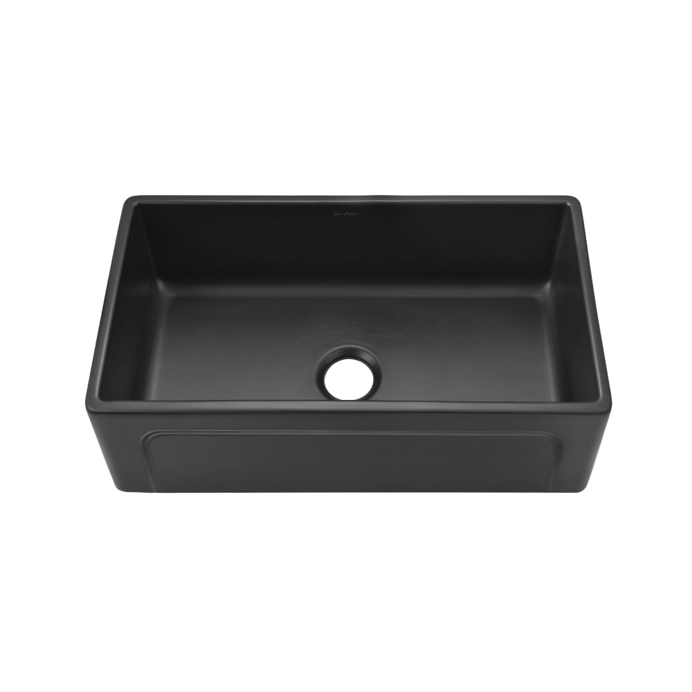 Swiss Madison Lyon 30 x 18 Fireclay, Single Basin, Farmhouse Kitchen Sink in Matte Black