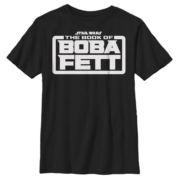 Boy's Star Wars: The Book of Boba Fett White Logo Graphic Tee Black X Small