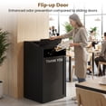 thumbnail image 6 of Advwin 40 Gallon Commercial Trash Can Cabinet, Heavy Duty Restaurant Waste Receptacle with Lift-Up Door, Top Cup Slot & Tray Holder, Wooden Garbage Bin Enclosure for Cafeteria, School, Office & Lobby, 6 of 11