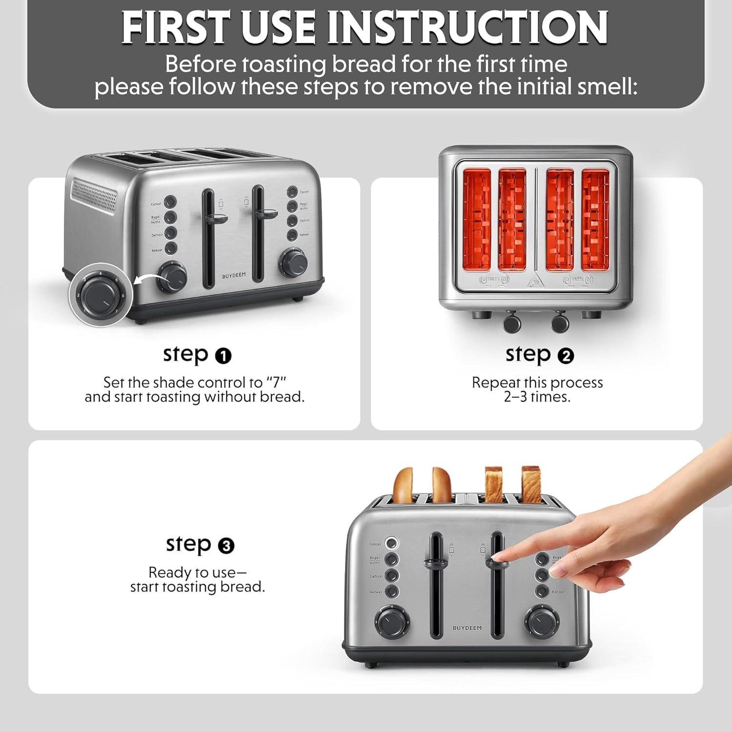 DT620 2-Slice Toaster, Extra Wide Slots, Retro Stainless Steel with High Lift Lever, Bagel and Muffin Function, Removal Crumb Tray, 7-Shade Settings,Arctic White