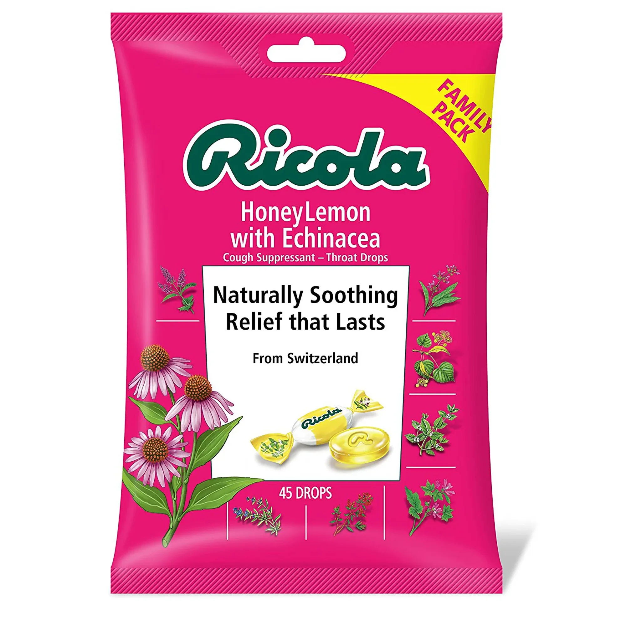 Ricola - Cough Drop Ech Honey Lemon - Case of 6-45 CT