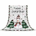 thumbnail image 2 of Merry Christmas Throw Flannel Blanket 60x80In Winter Snowman Pine Trees Leaf Snow Retro Super Soft Cozy Bed Blanket, Lightweight Plush Fuzzy Bed Throw for Bedroom Sofa Couch Living Room, 2 of 4