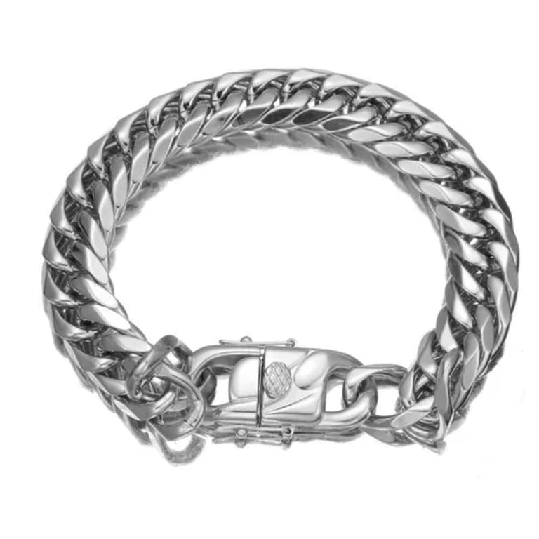 QQTDFG 9/11/13/16mm New Women Men Curb Cuban Link Chain Bracelet