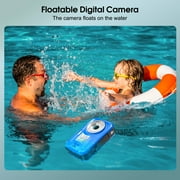 SEREE Waterproof Camera 4K UHD 64MP 16X Digital Zoom Compact Digital Underwater Camera with 16GB Card