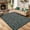 Green, variant on Memoryfield 2' x 6' Floral Runner Rug, Washable Non-Slip Soft Low-Pile Carpet, Ultra-Thin, Stain-Resistant, Non-Shedding, for Kitchen, Dining Room & Bedroom, Black
