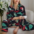 thumbnail image 5 of Xecao Fishing Lure Print Women Pajamas Set Soft Sleepwear Pjs long Sleeve Button Down Nightwear with Long Pants, 5 of 6