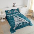 thumbnail image 4 of Erosebridal Ensemble de Literie de Rugby Très Grand pour Garçons, Ensemble de Literie de Sport Géométrique Très Grand avec Couette, Décoration de Jeu de Soccer, Réversible, Léger, 3 Pcs, 4 of 7