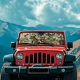 thumbnail image 2 of Uorisanigo Windshield Sun Shade for Jeep Wrangler JL JLU 2018-2025 & Jeep Gladiator(JT) 2020-2025-Blocks UV Rays Camo Hunting Deer Sun Visor, Car Window Sunshade Keep Your Vehicle Cool, 2 of 7