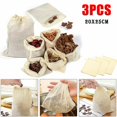 thumbnail image 2 of 3x Sac de Lait de Noix en Coton Biologique Filtre Alimentaire Réutilisable pour Café Fromage, 2 of 5
