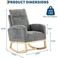 thumbnail image 2 of Rocking Chair Nursery Chair with Foot Rest, Nursery Rocking Chairs with Pocket，Baby Nursery Glider Rocker for Living Room, 2 of 6