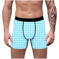 thumbnail image 2 of VgaVtl Plus Size Mens Boxers Valentines Plus Size Mens Underwear Athletic Breathable Plaid Underpants,Blue M, 2 of 7