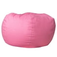 thumbnail image 2 of BizChair Oversized Solid Light Pink Refillable Bean Bag Chair for All Ages, 2 of 9