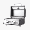 thumbnail image 6 of Monument Grills Portable 2-Burner Tabletop Propane Gas Grill with Locking Clearview Lid, Stainless Steel, 6 of 9