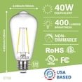 thumbnail image 2 of Bombilla LED Sigalux Edison ST58, filamento transparente, 6 W, 400 lm, 2700 K, 2 of 9