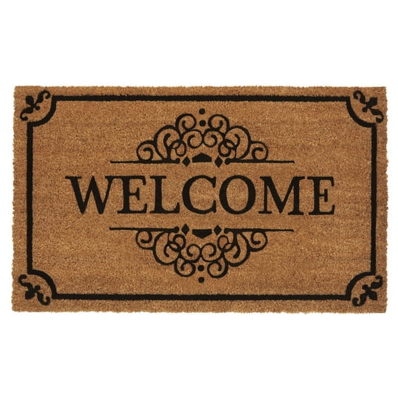 Simple Elegance by Ben&Jonah Printed Coir Door Mat 18"W x 30"L - Welcome