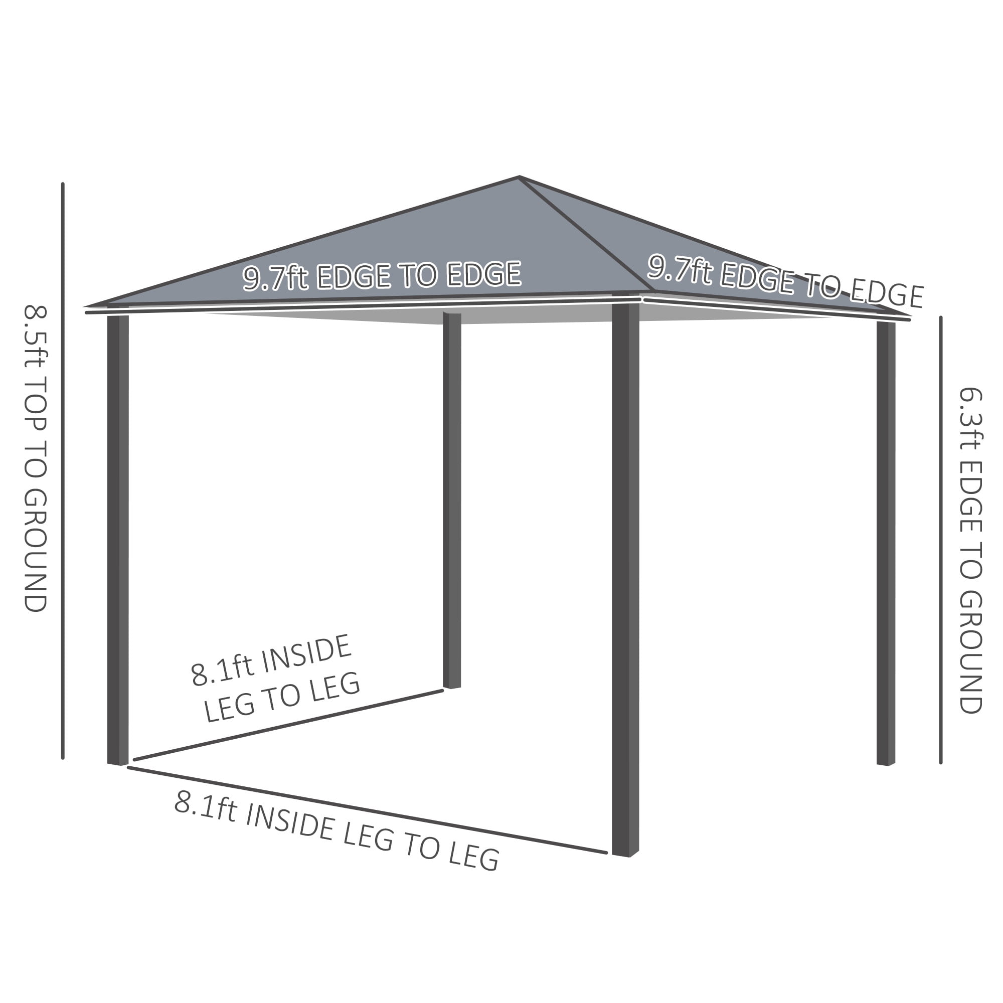 Outsunny 10' x 10' Screened Gazebo, Water-Resistant