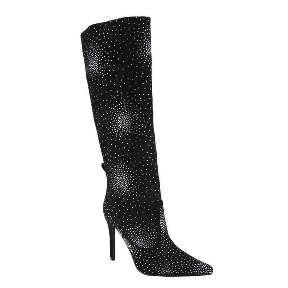 BELOVELY【SHARPE-10】 Fashionable High Heel Stiletto Knee-high Boots  Pointed Toe Spool Heel, Fashion Dress Boots for Women Girl Shoe Footwear Walking Shoes Nail Stylish Comfort Leather
