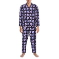 thumbnail image 3 of Naloa flower Skull rose Men’s Pajamas Set - Long Sleeve Button Down Sleep Shirt and Pajama Bottoms Sleepwear Set-Medium, 3 of 7