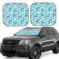 thumbnail image 2 of Picia Winter Warmth Blue Knitted 2 Piece Car Windshield Sun Shade Foldable | Foldable Sun Shield for Front Window Blocks UV Rays and Keeps Your Vehicle Cool-Large, 2 of 7