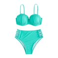 thumbnail image 1 of Gibobby Conjunto de Bikini para Mujer Traje de baño Verano Moda Color sólido Traje de baño Sexy Color sólido Temperamento traje de baño(A,G), 1 of 4